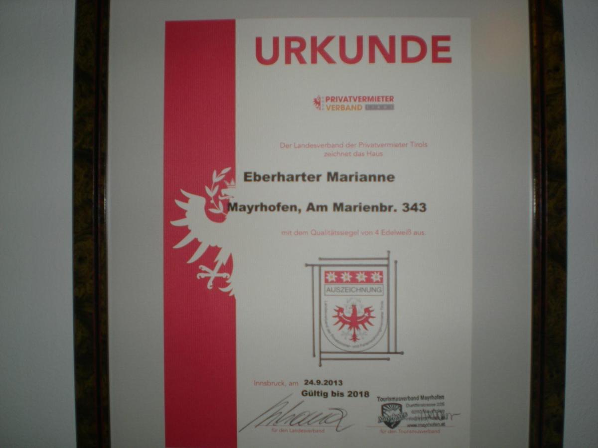 Haus Eberharter Leilighet Mayrhofen Eksteriør bilde